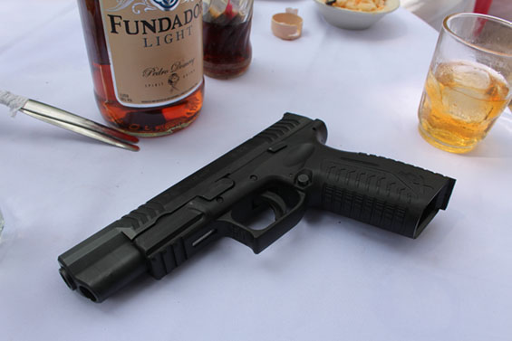 Gun and liquor